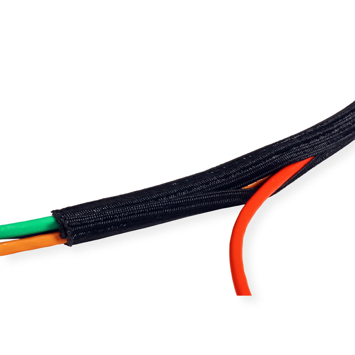 ROLINE Kabelschlauch – 2,5 m – Ø 2,5 cm, PVC, selbstschliessend – Schwarz