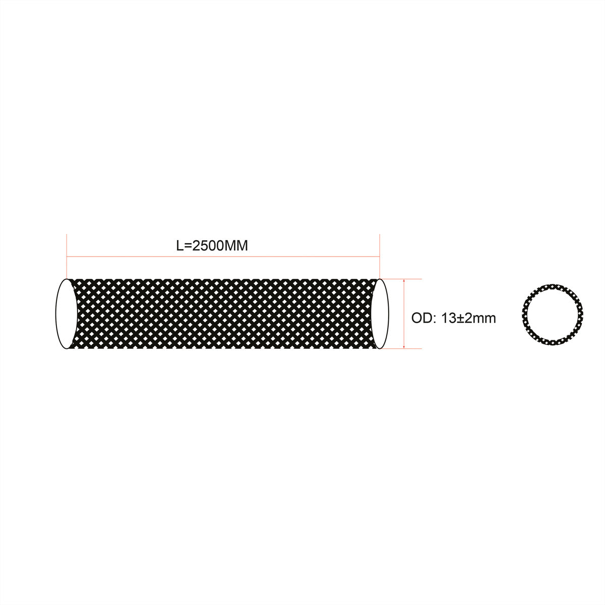 ROLINE Kabelschlauch – 2,5 m – Ø 2,5 cm, PVC, selbstschliessend – Schwarz