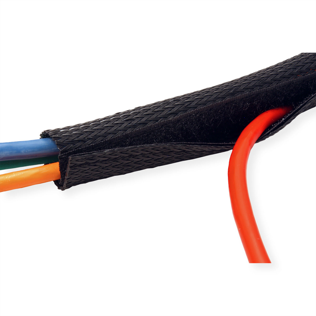 ROLINE Kabelschlauch, Ø bis 25 mm, 2,5 m, mit Klettband – schwarz