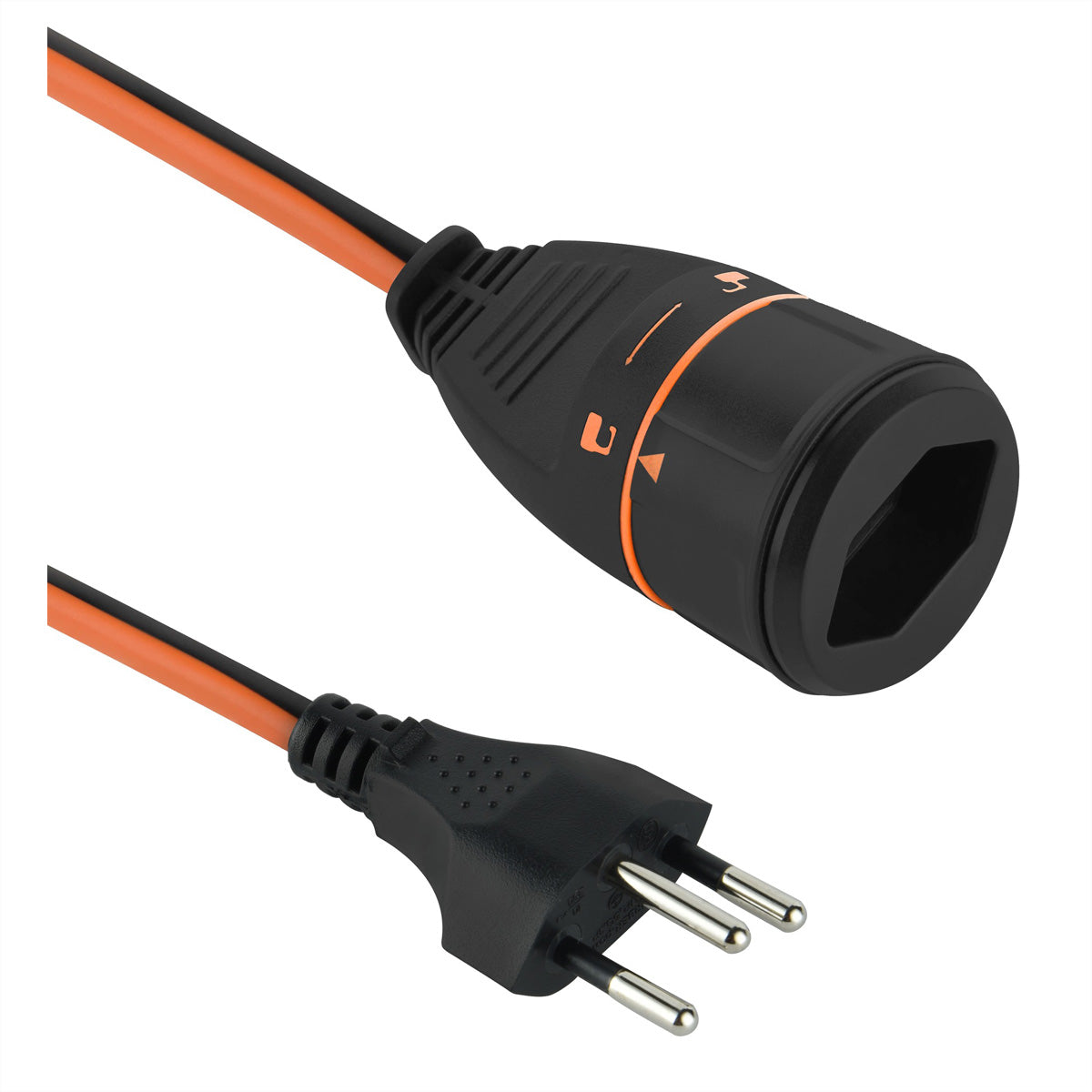 OEM Verlängerungskabel – T12–T13, 20 m, 10 A, mit Verriegelung, Orange