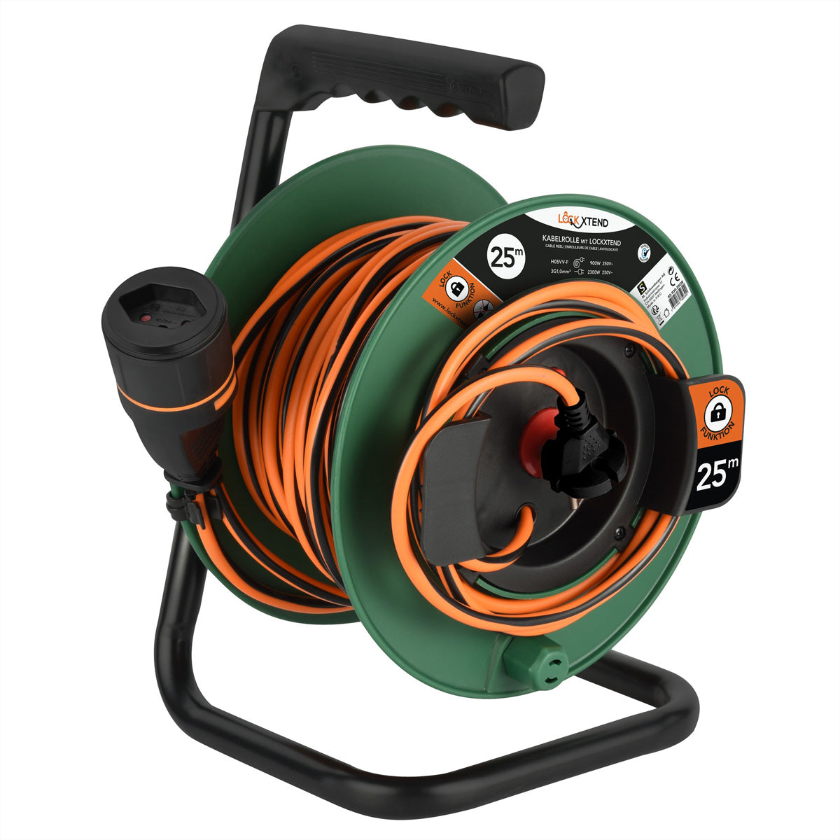Oem Lockxtend Kabelrolle – T12–T13, 25 m, aussen, bis 10 A, orange