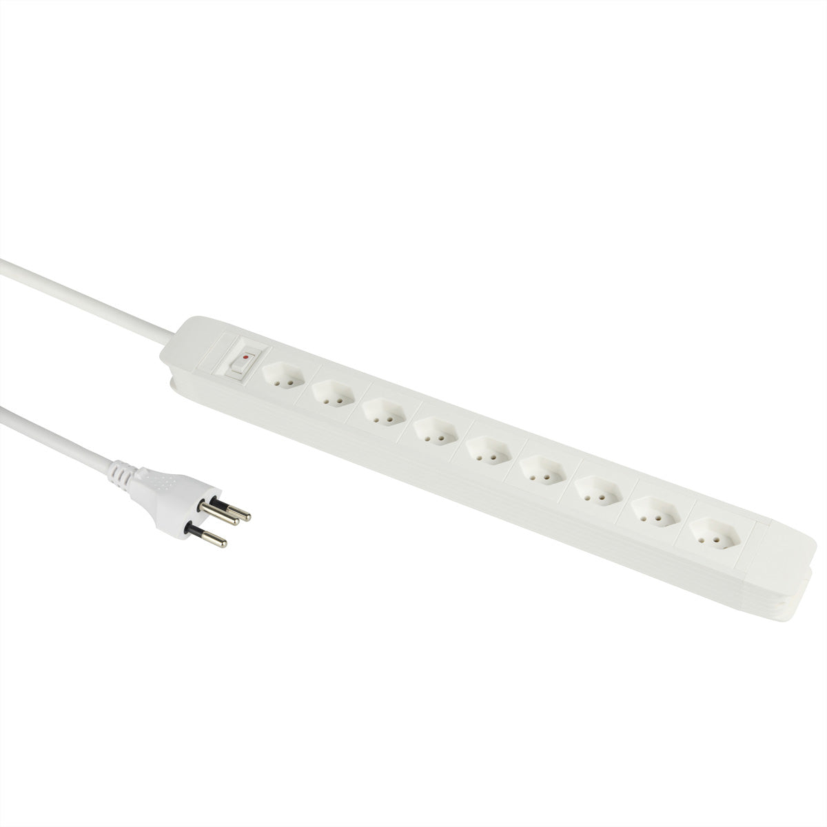 M. Schönenberger Schönenberger Principio – Steckdosenleiste, 9× T13, mit Schalter, 2 m, Stecker T12, IP20