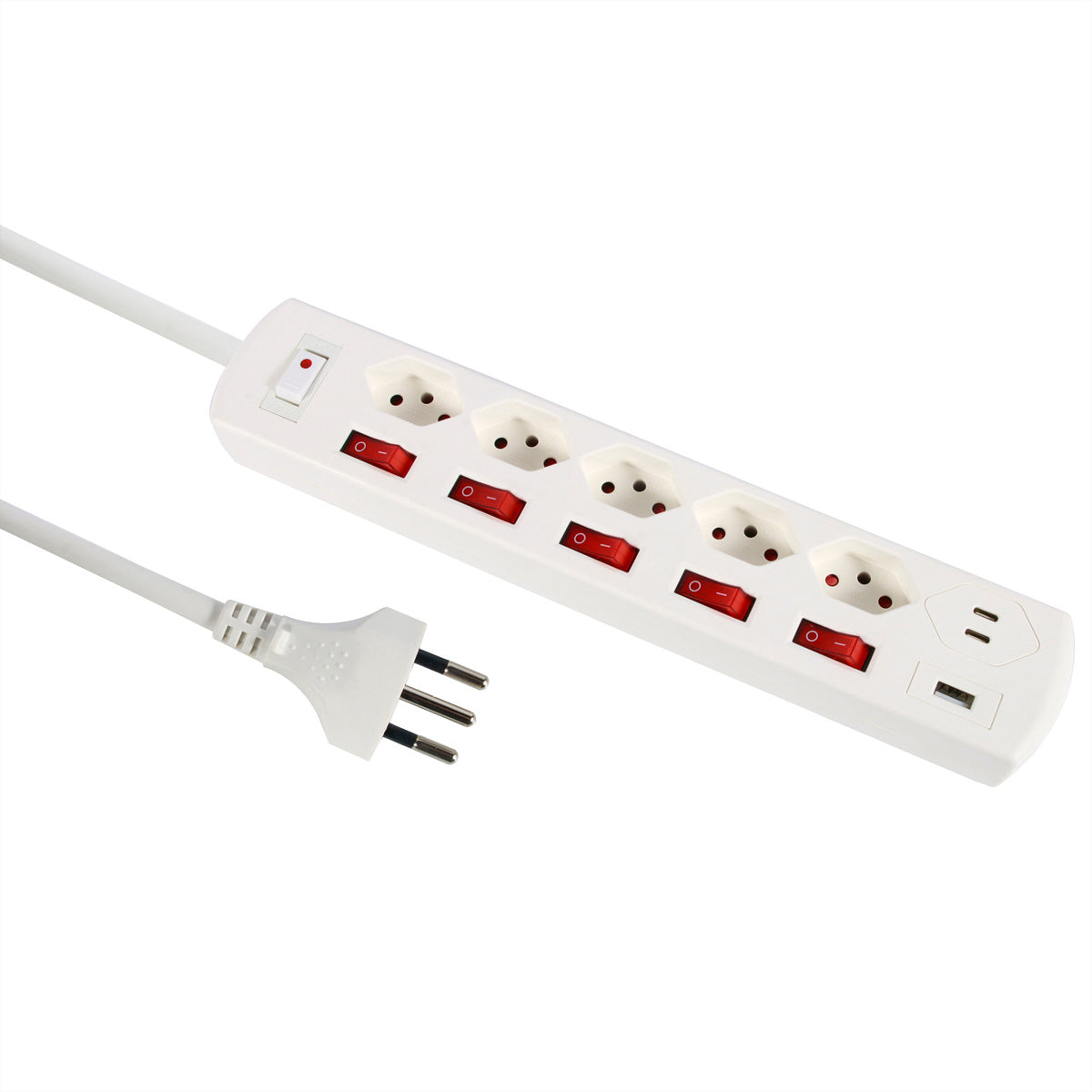 M. Schönenberger Schönenberger Steckdosenleiste – 5×T13, 2,0 m, USB-C