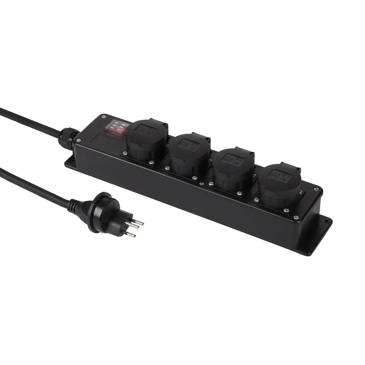 BLANK – IP-Steckdosenleiste, 4× T13, mit Schalter, 3 m, IP55