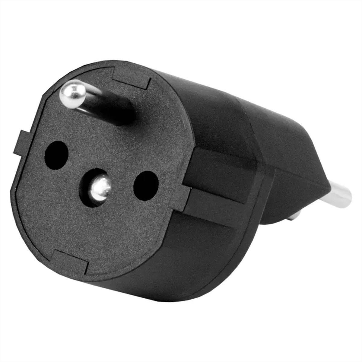 Steffen Fixadapter T12 zu Schuko – 3-polig, mit Montagehilfe, Schwarz