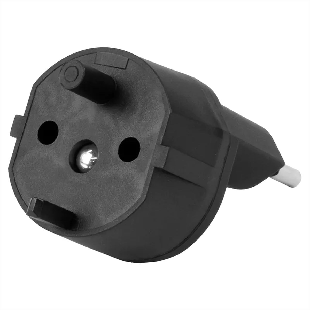 Steffen Fixadapter Schuko zu CH T11 – 3-polig, Schwarz