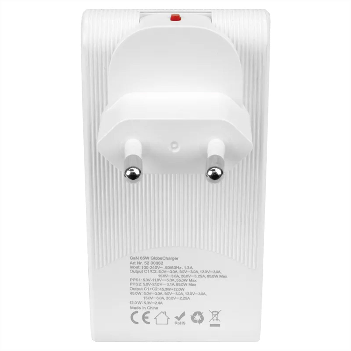 Steffen Reiseadapter – von Brasilien → Welt – 2× USB-C 65 W – weiss – 45,3×87,5×33,5 mm – 120 g
