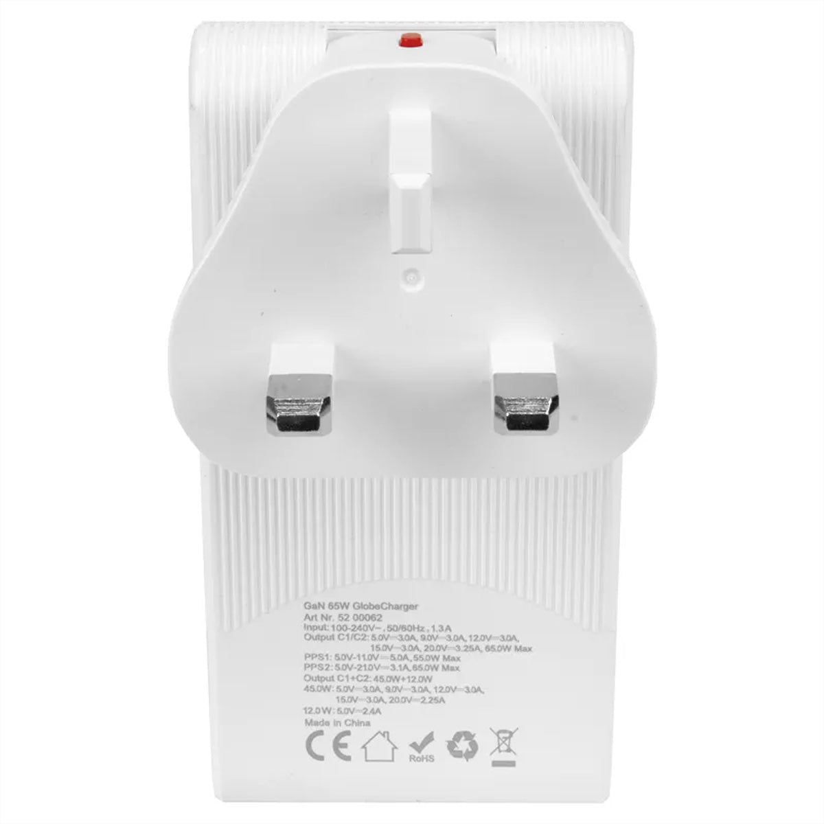 Steffen Reiseadapter – von Brasilien → Welt – 2× USB-C 65 W – weiss – 45,3×87,5×33,5 mm – 120 g