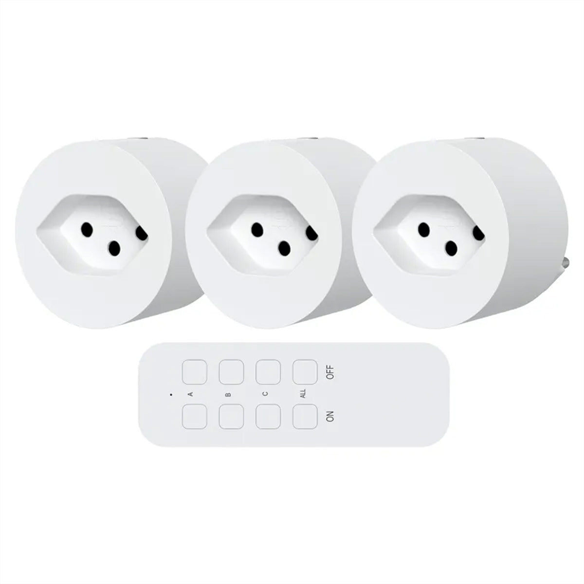 Steffen 3× Abzweigstecker (Funk), T13, mit Fernbedienung, 250 V, 10 A, 2500 W, IP20