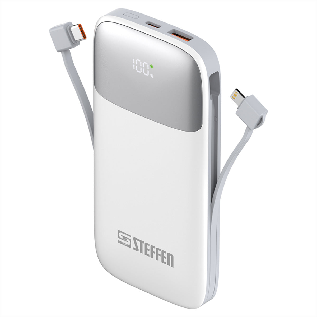 Steffen Powerbank 10'000 mAh – 20 W PD, 1× USB-C, weiss