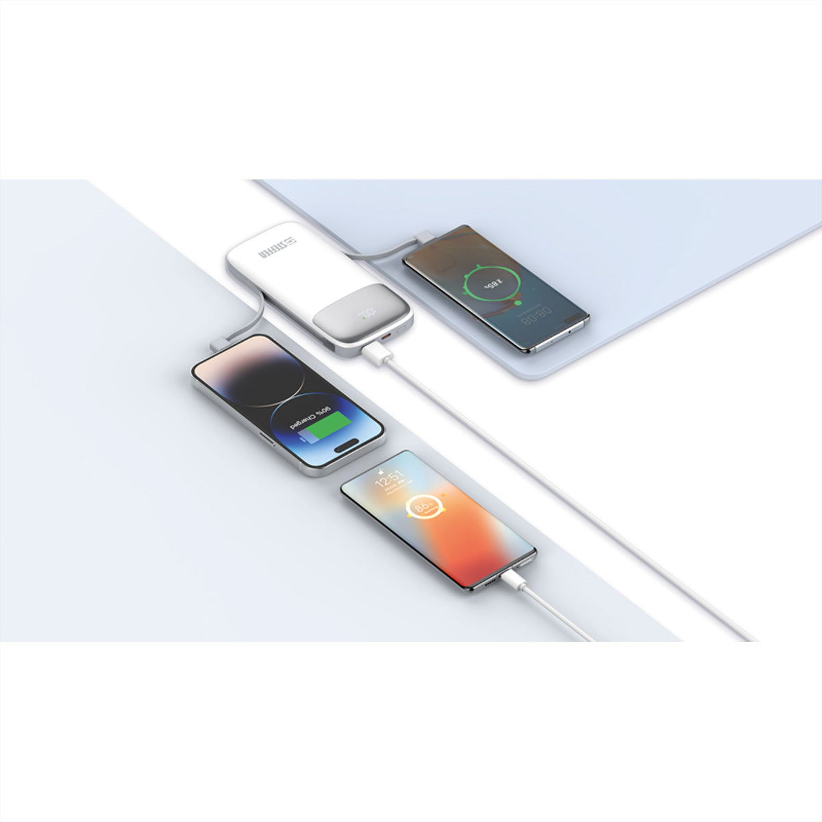 Steffen Powerbank 10'000 mAh – 20 W PD, 1× USB-C, weiss