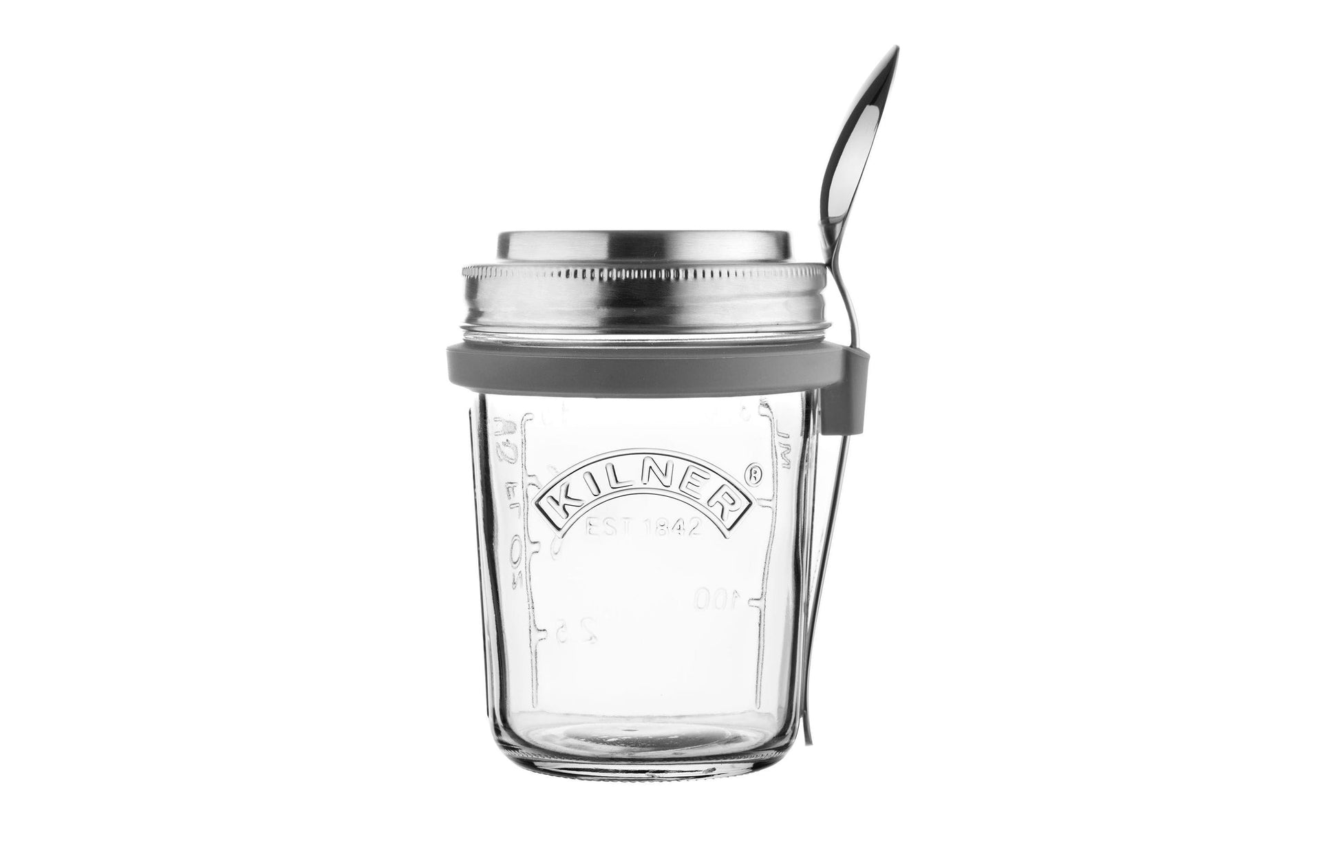 Kilner Müeslischale – 350 ml, Ø 14,0 cm, Glas, Transparent, mit Deckel, inkl. Löffel, spülmaschinenfest