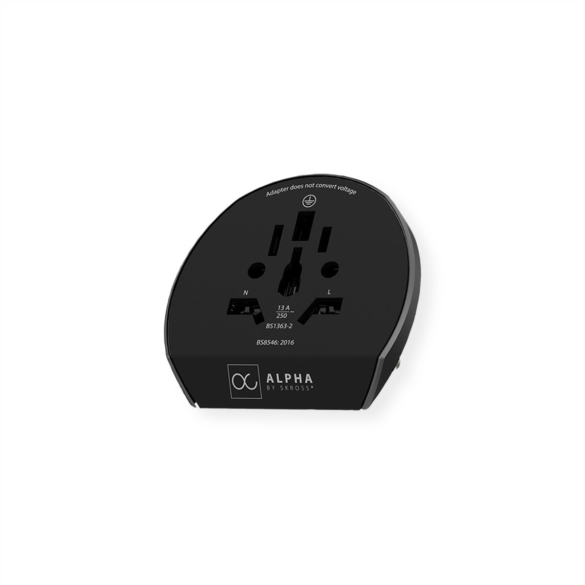 SKROSS – Reiseadapter Alpha – von USB-C zu Typ I – 2 USB (USB-C, USB-A) – schwarz