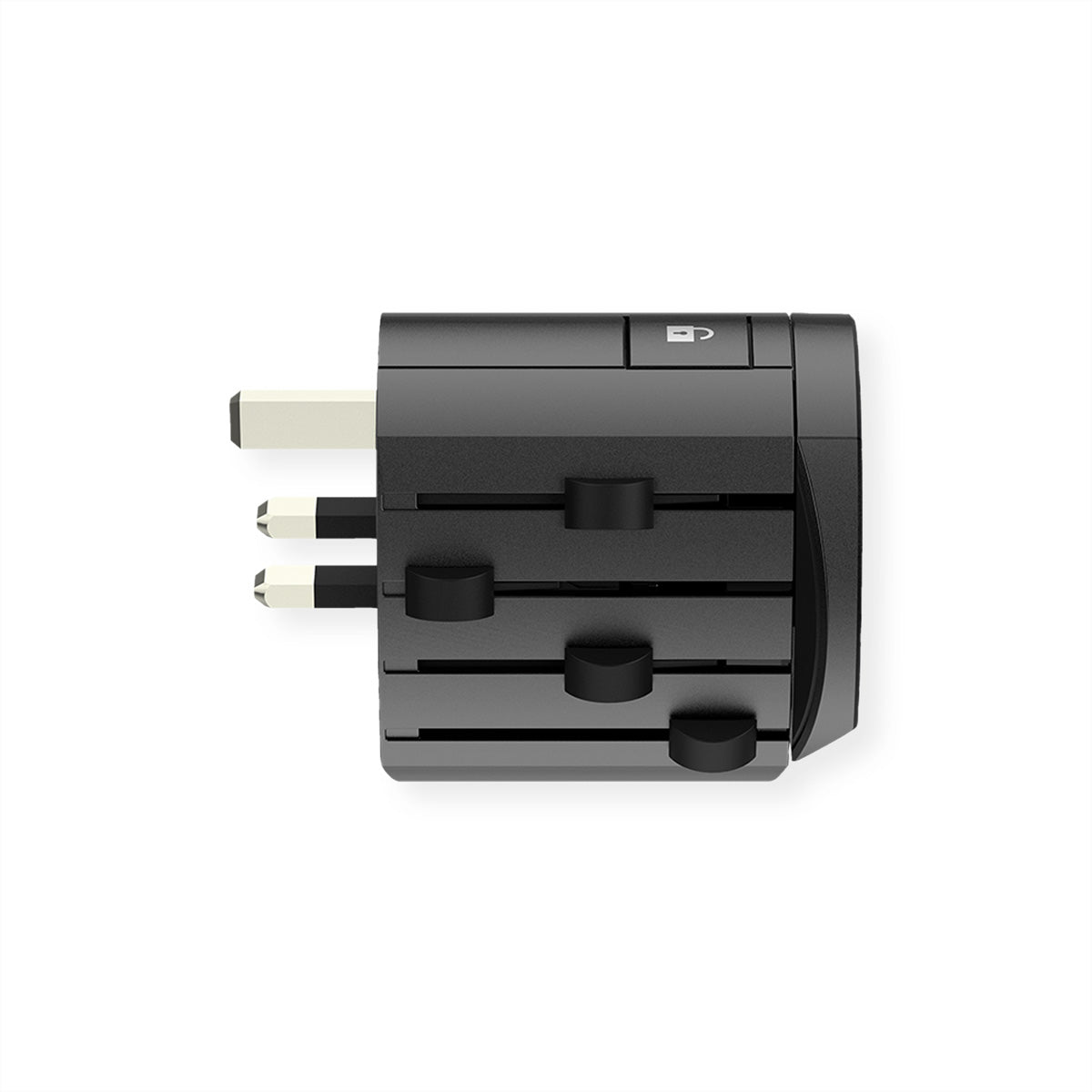SKROSS – Reiseadapter Alpha – von USB-C zu Typ I – 2 USB (USB-C, USB-A) – schwarz