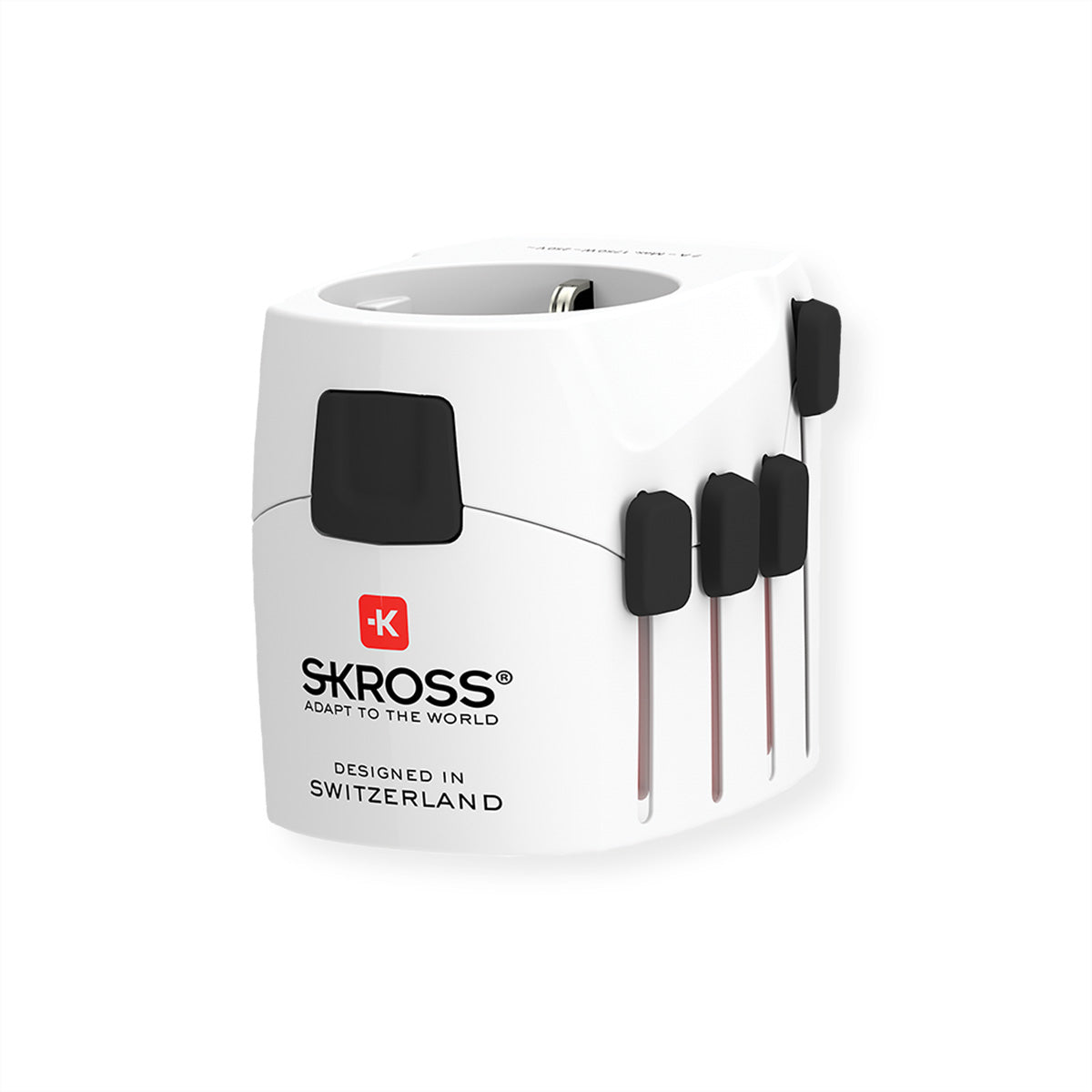 Skross Reiseadapter – von Typ C/E/F zu Typ B/G/I – geerdet – weiss