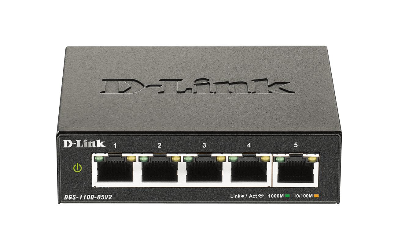 D-Link DGS-1100-05V2 – Managed L2 Switch – 5× 1G, Desktop