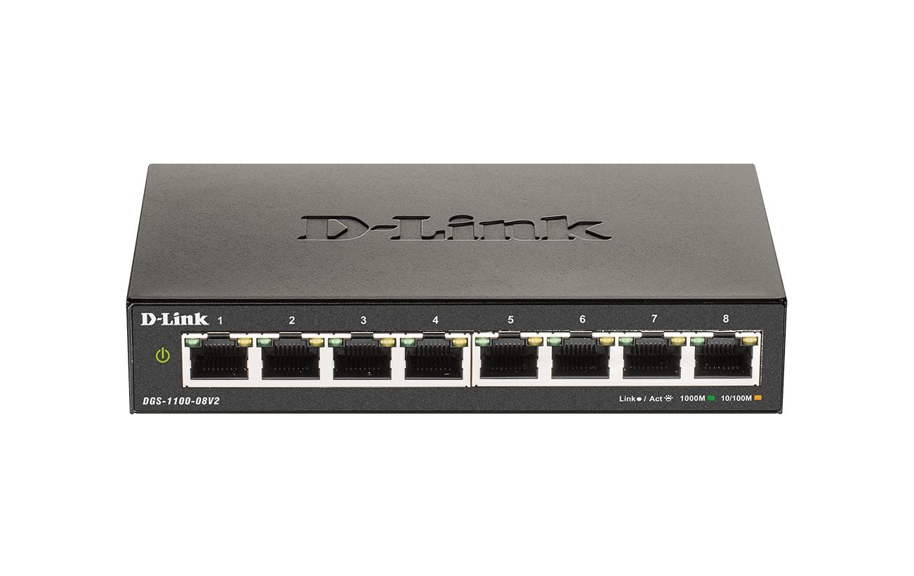D-Link DGS-1100-08V2 – Managed L2 Switch – 8× 1G, Desktop