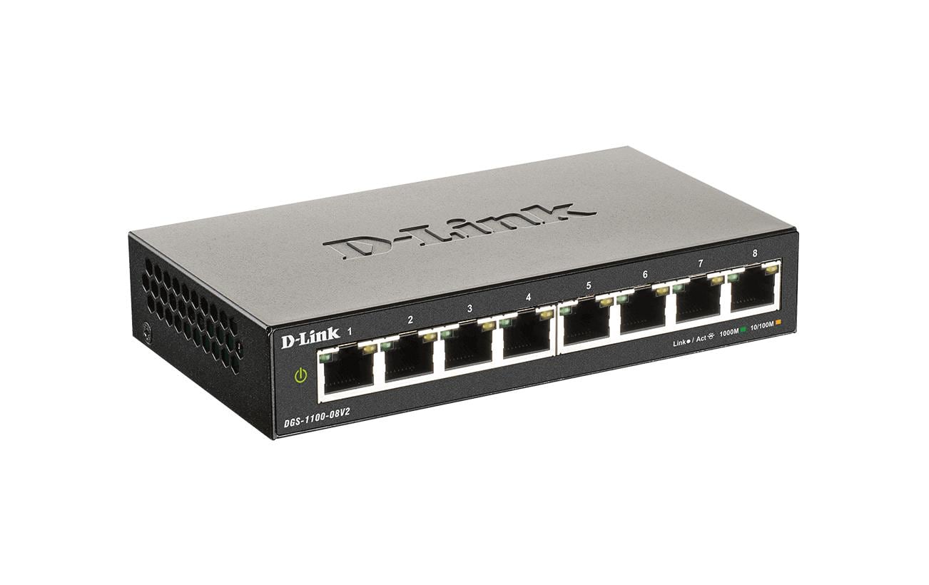 D-Link DGS-1100-08V2 – Managed L2 Switch – 8× 1G, Desktop
