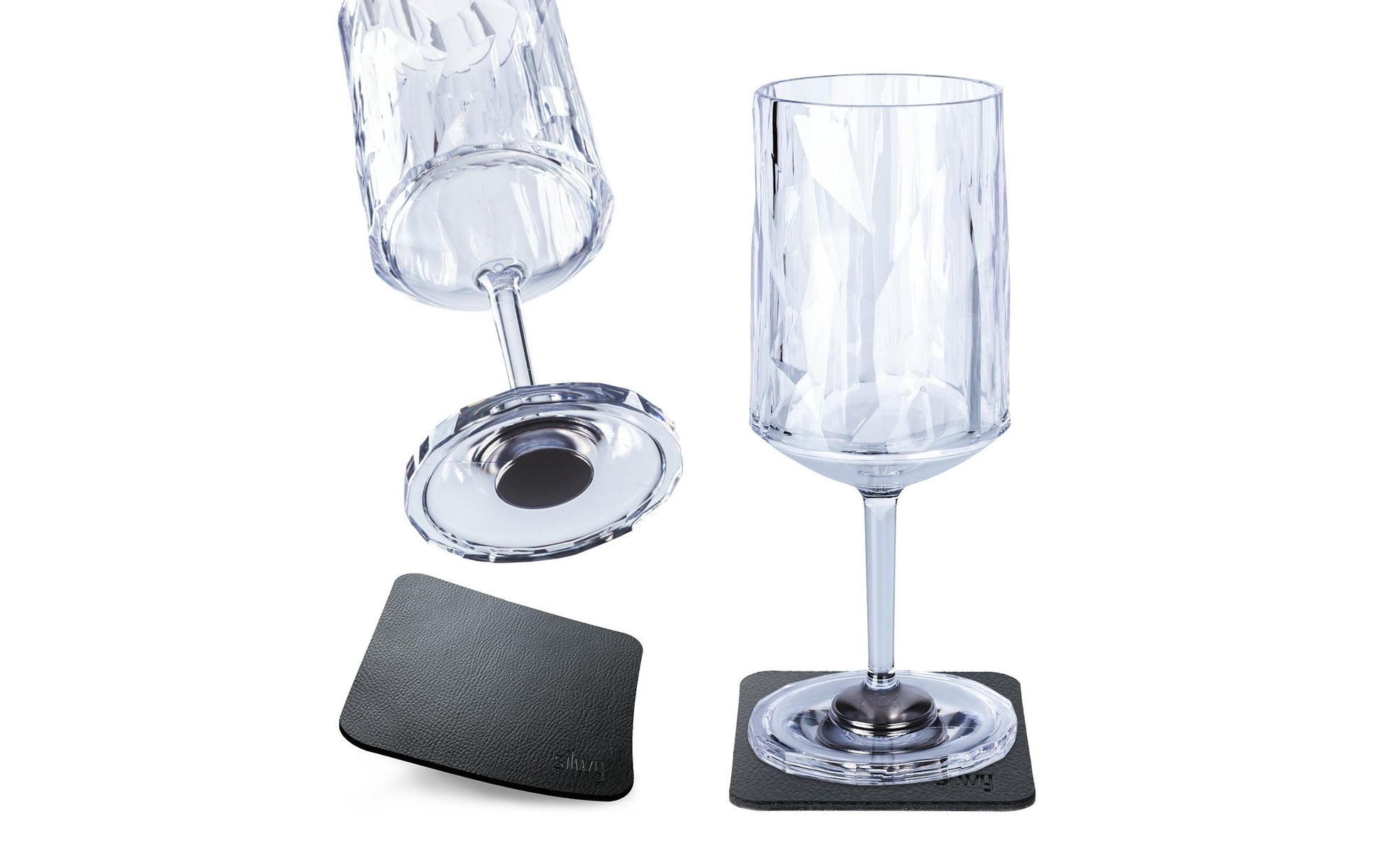 Silwy Weinglas – 0,30 l, Kunststoff, Transparent, 2 Stück