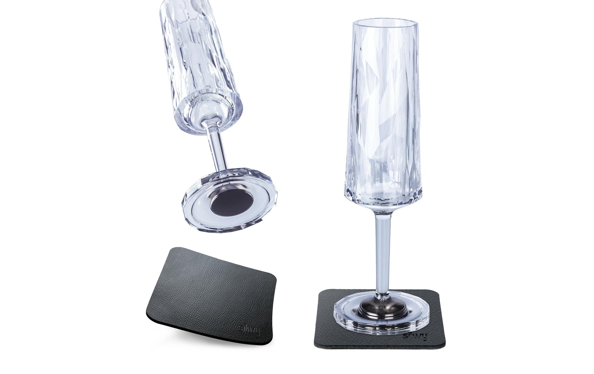 Silwy Magnet-Kunststoffgläser Sekt – Champagnerflöte, 150 ml