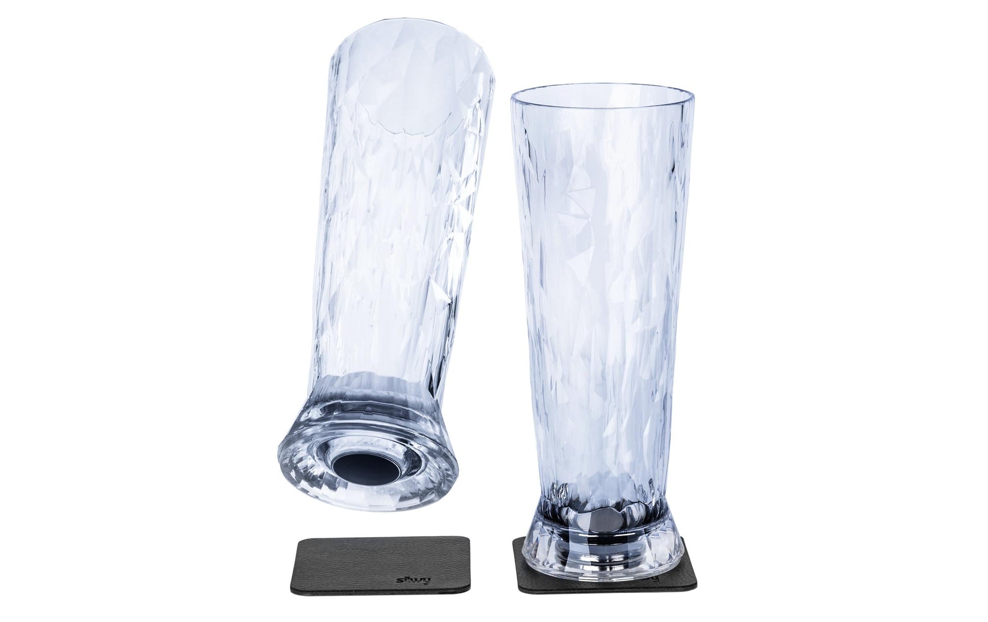 Silwy Bierglas – 0,50 l, Kunststoff, Transparent, 2 Stück
