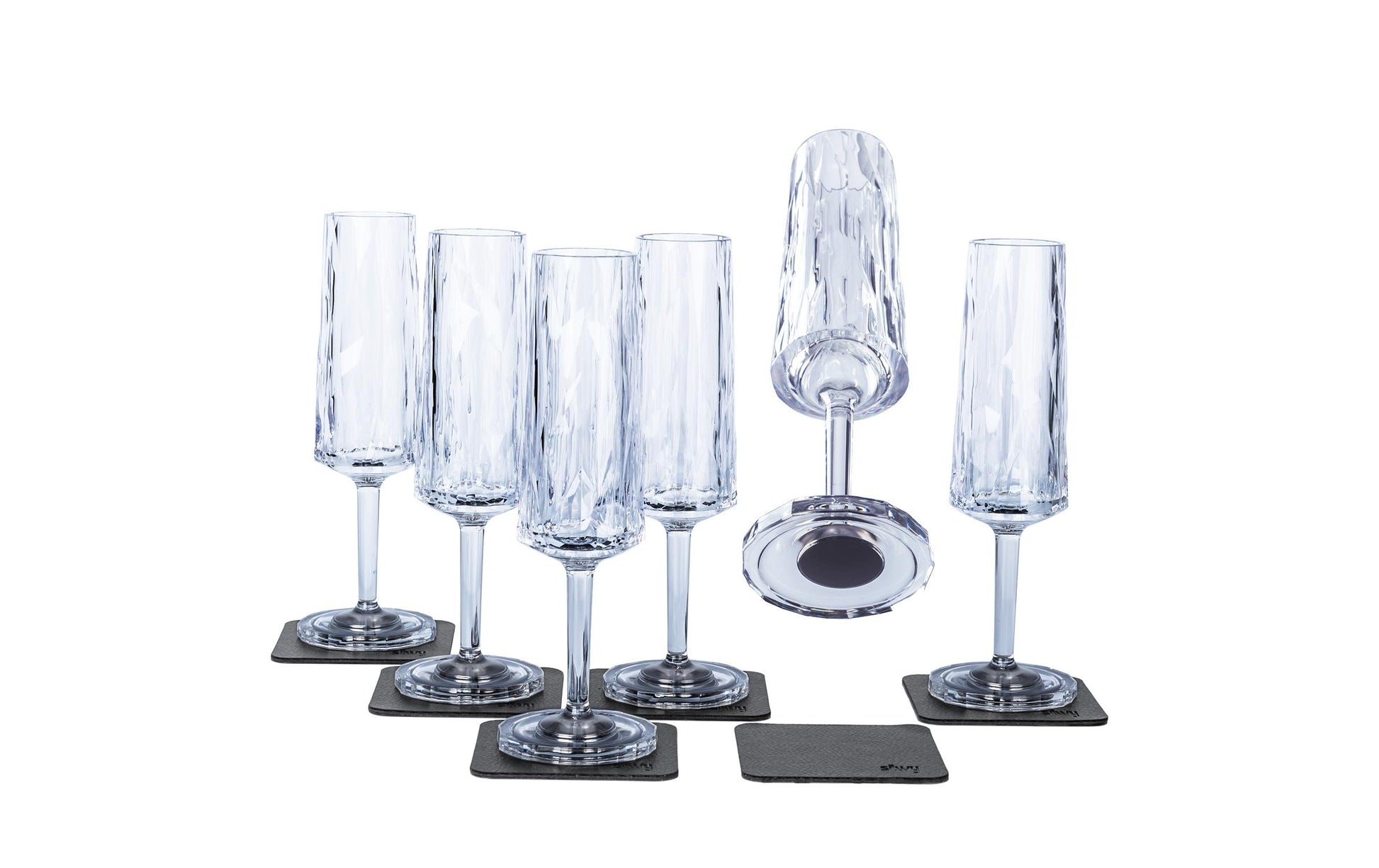 Silwy Hightech-Kunststoffgläser Champagnerflöte 150 ml – 6er-Set
