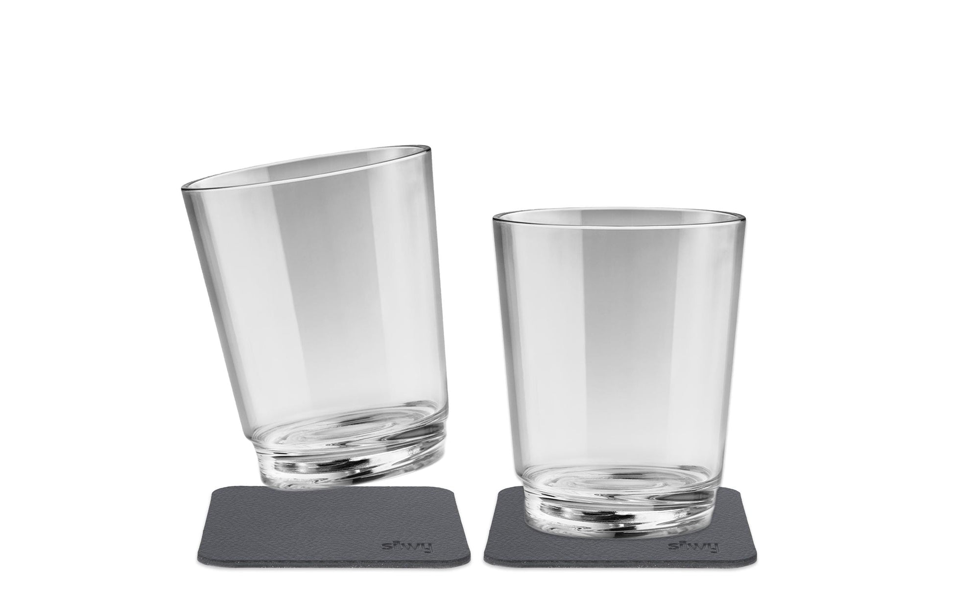 Silwy Trinkbecher – 2er Set, 250 ml, Ø 8,2 cm, Kunststoff (Tritan), Transparent, Anti-Rutsch-Griff