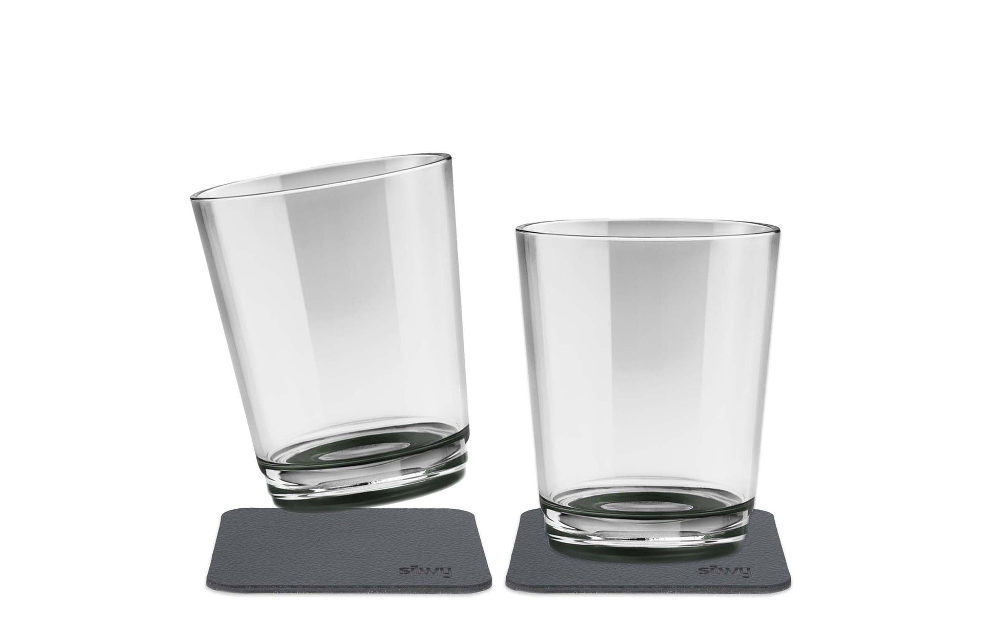Silwy Trinkbecher – 2er Set, 250 ml, Kunststoff (Tritan), Grau/Transparent