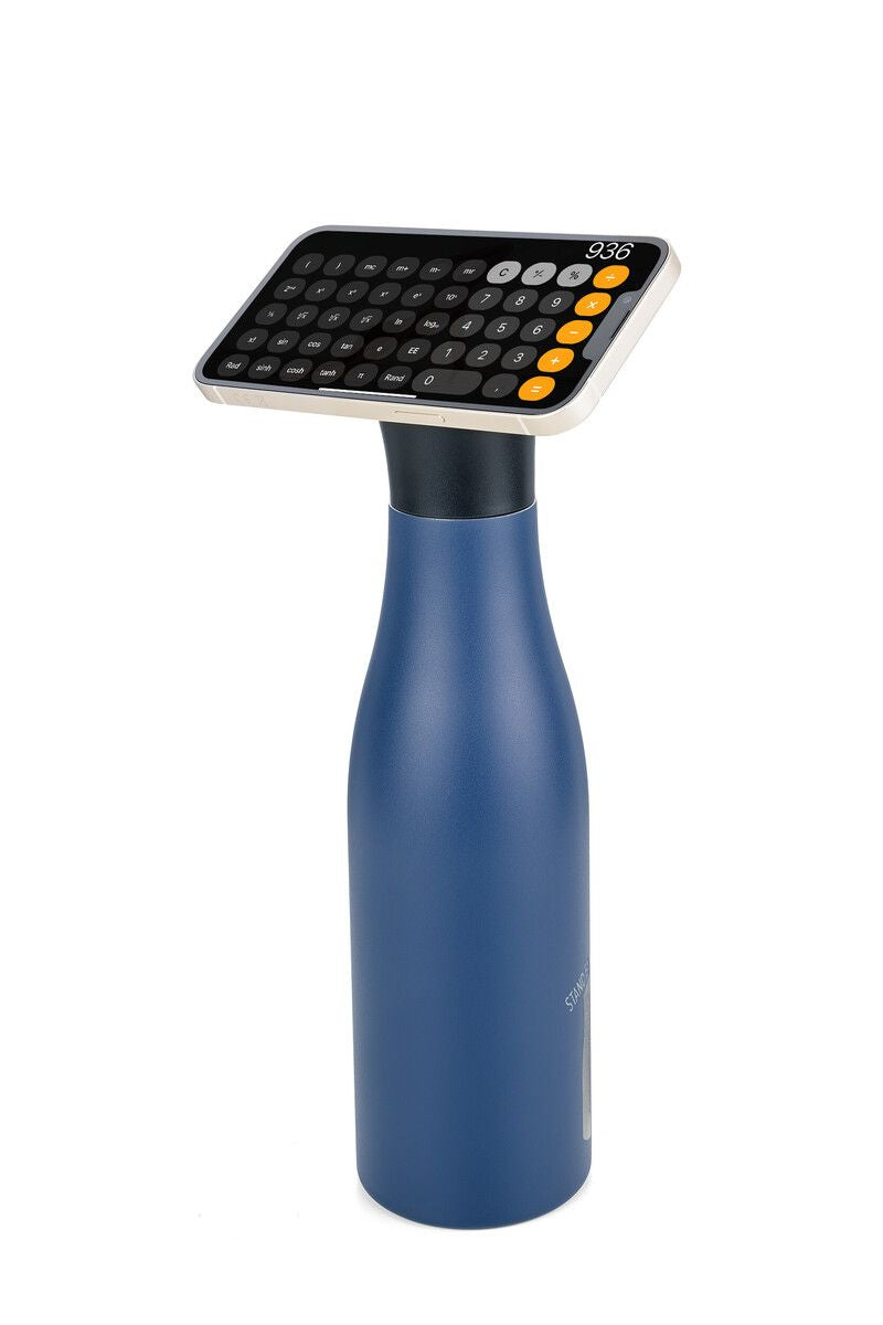 TROIKA STAND BY ME Isolierflasche 550 ml – doppelwandig 12 h heiss/24 h kalt, Edelstahl, Klappdeckel, Blau