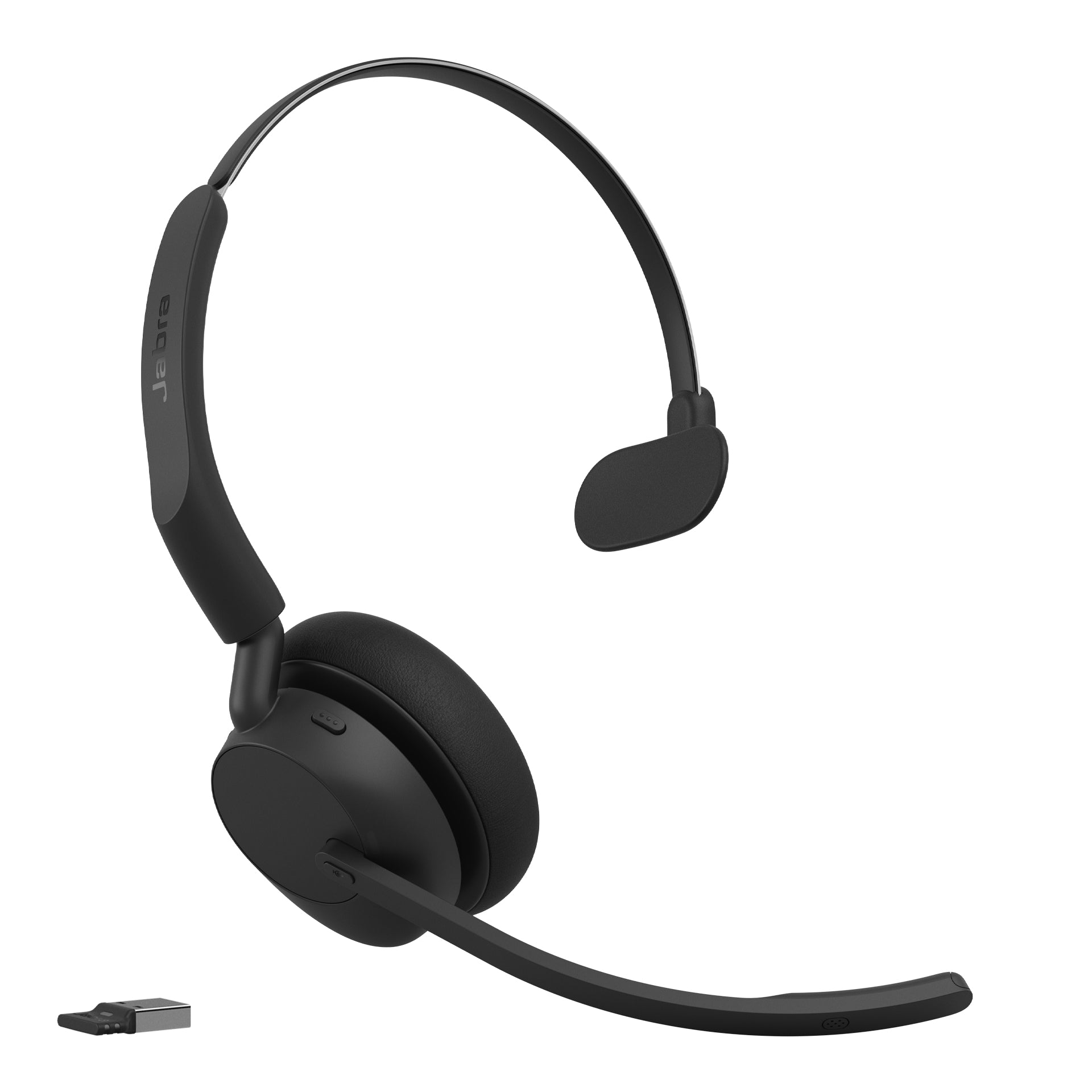 Jabra Evolve3 45 Office-Headset – On-Ear, Mono, BT, MS Teams zertifiziert, mit USB-A-Dongle, Schwarz