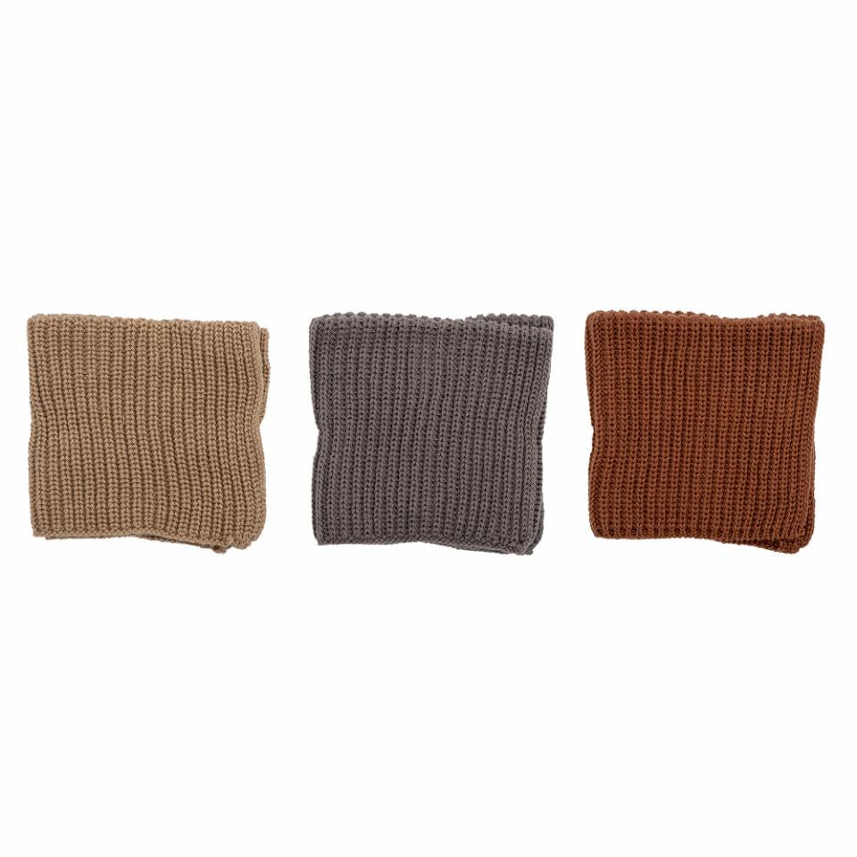 Bloomingville Abwaschlappen – grau – 27 × 27 cm – Baumwolle – 3er-Set