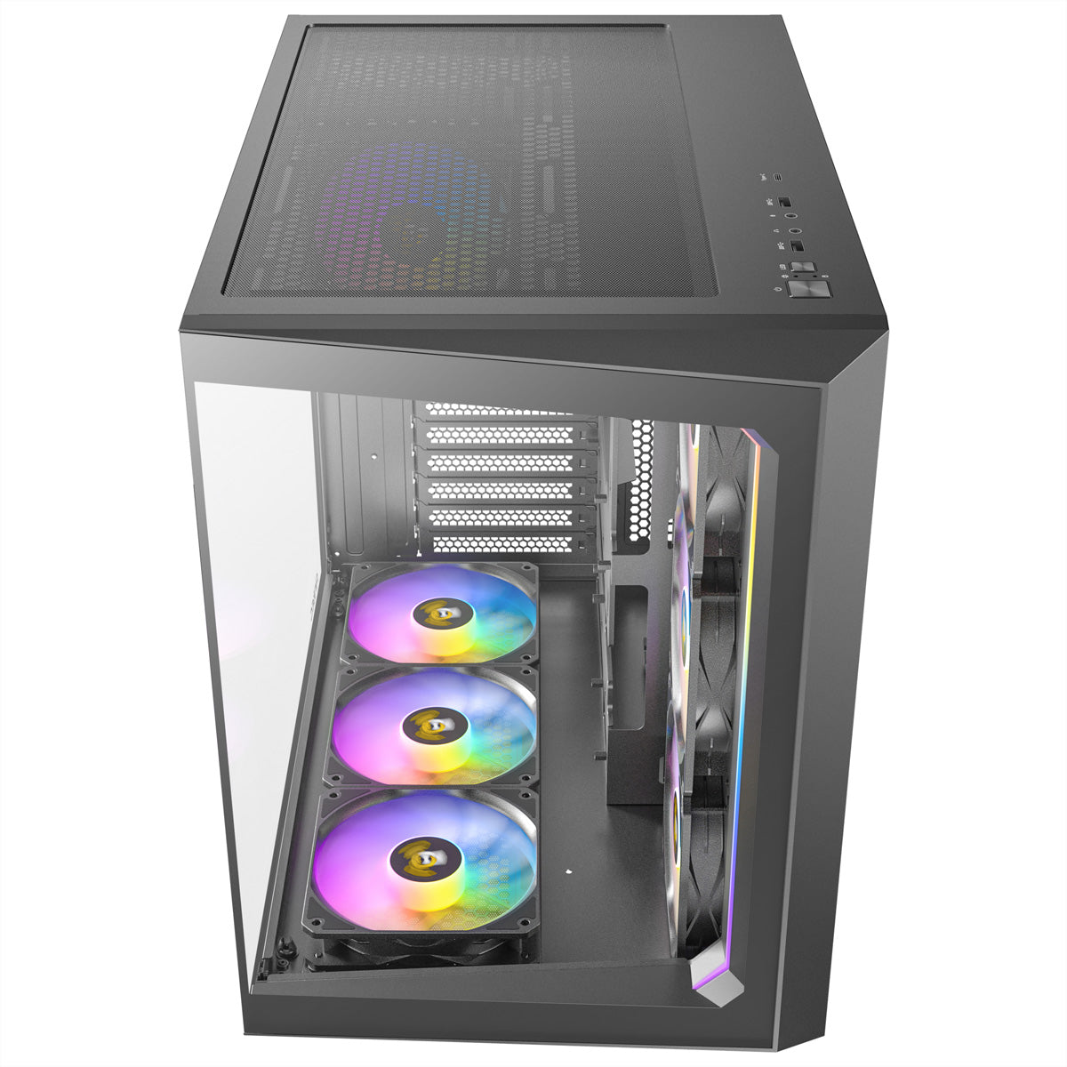 Antec Constellation C5 ARGB – Midi-Tower PC-Gehäuse, 7×ARGB-Lüfter, 270° Glas, USB-C 3.2 Gen 2, Schwarz