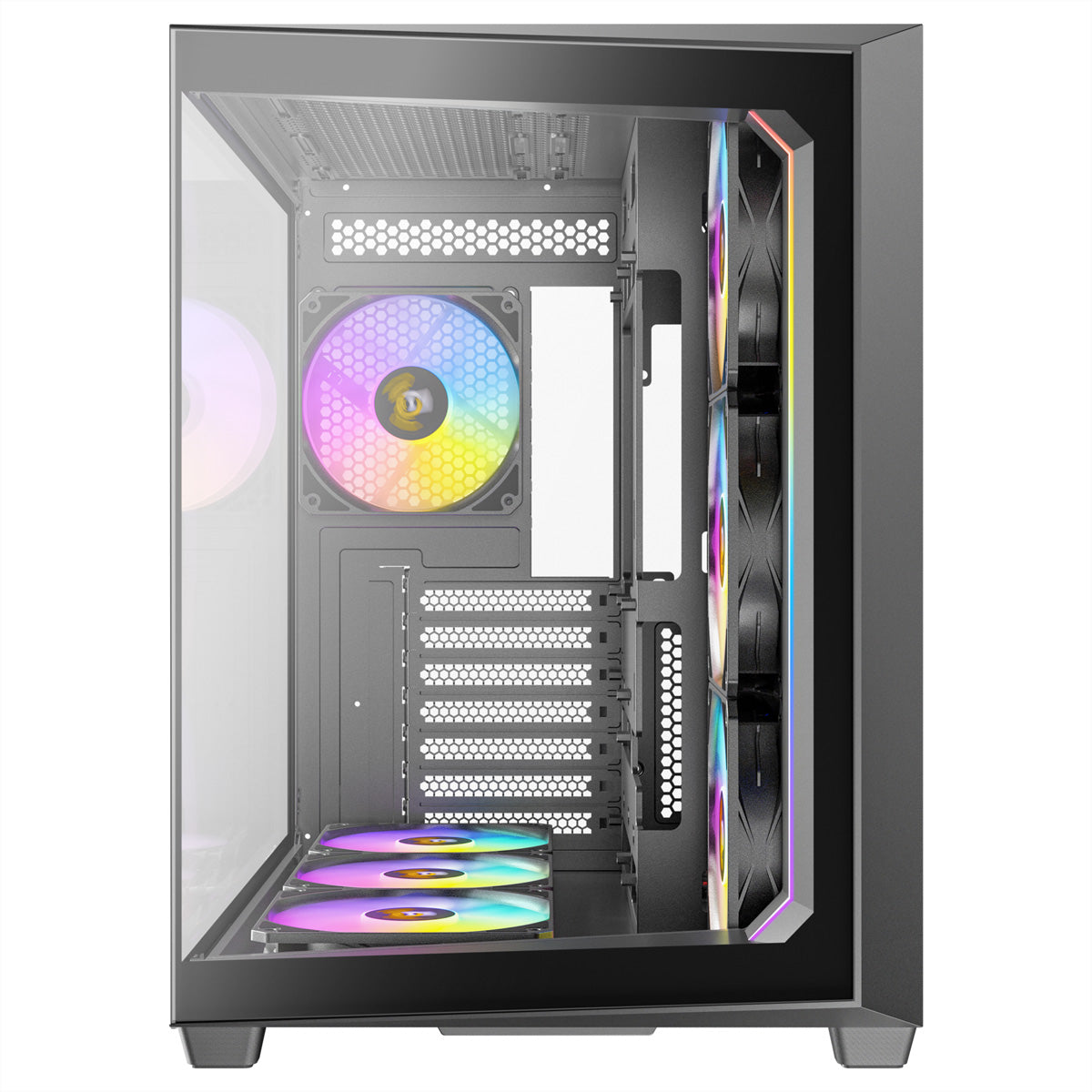 Antec Constellation C5 ARGB – Midi-Tower PC-Gehäuse, 7×ARGB-Lüfter, 270° Glas, USB-C 3.2 Gen 2, Schwarz