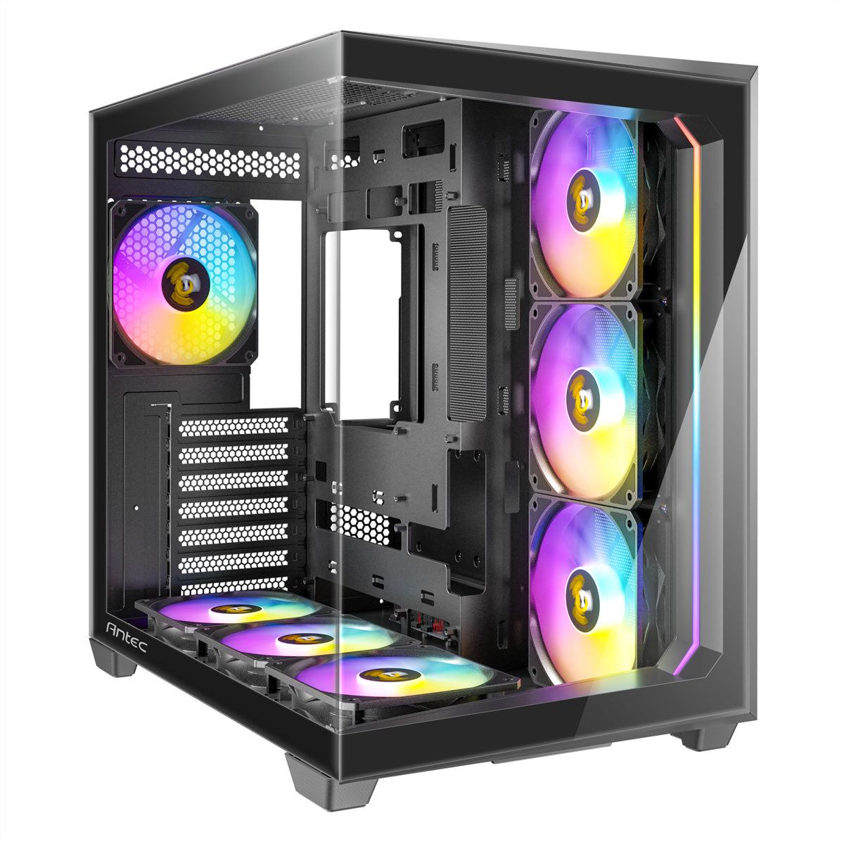 Antec Constellation C5 ARGB – Midi-Tower PC-Gehäuse, 7×ARGB-Lüfter, 270° Glas, USB-C 3.2 Gen 2, Schwarz