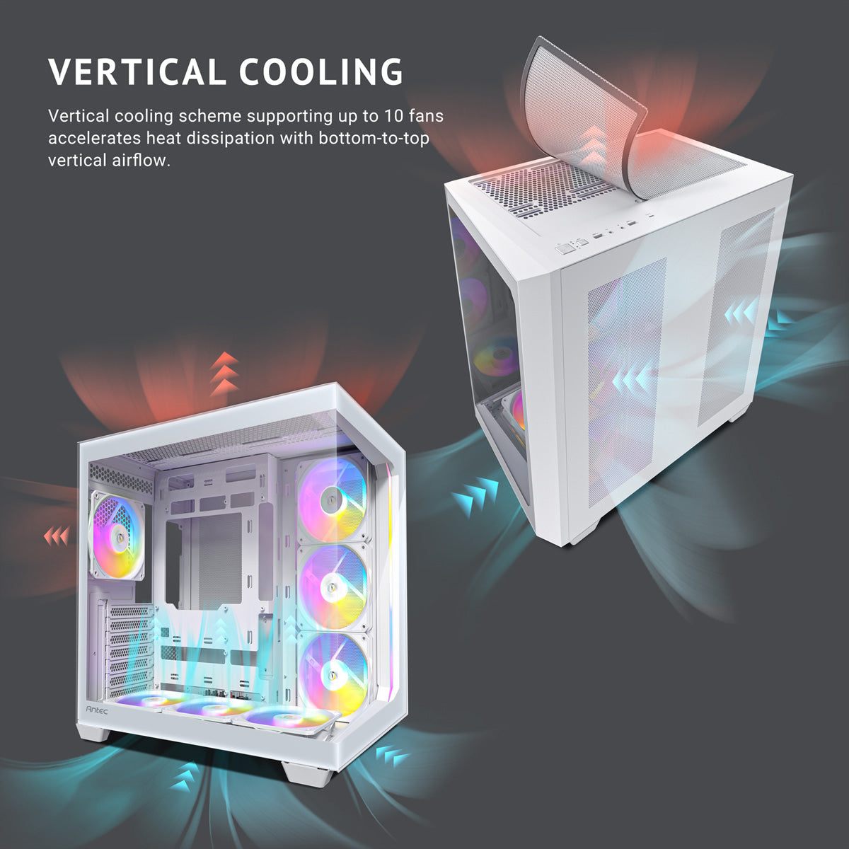 Antec Constellation C5 – PC-Gehäuse – Midi-Tower, 7×120 mm Lüfter, USB-C 3.2 Gen 2, für ATX, ITX, micro-ATX