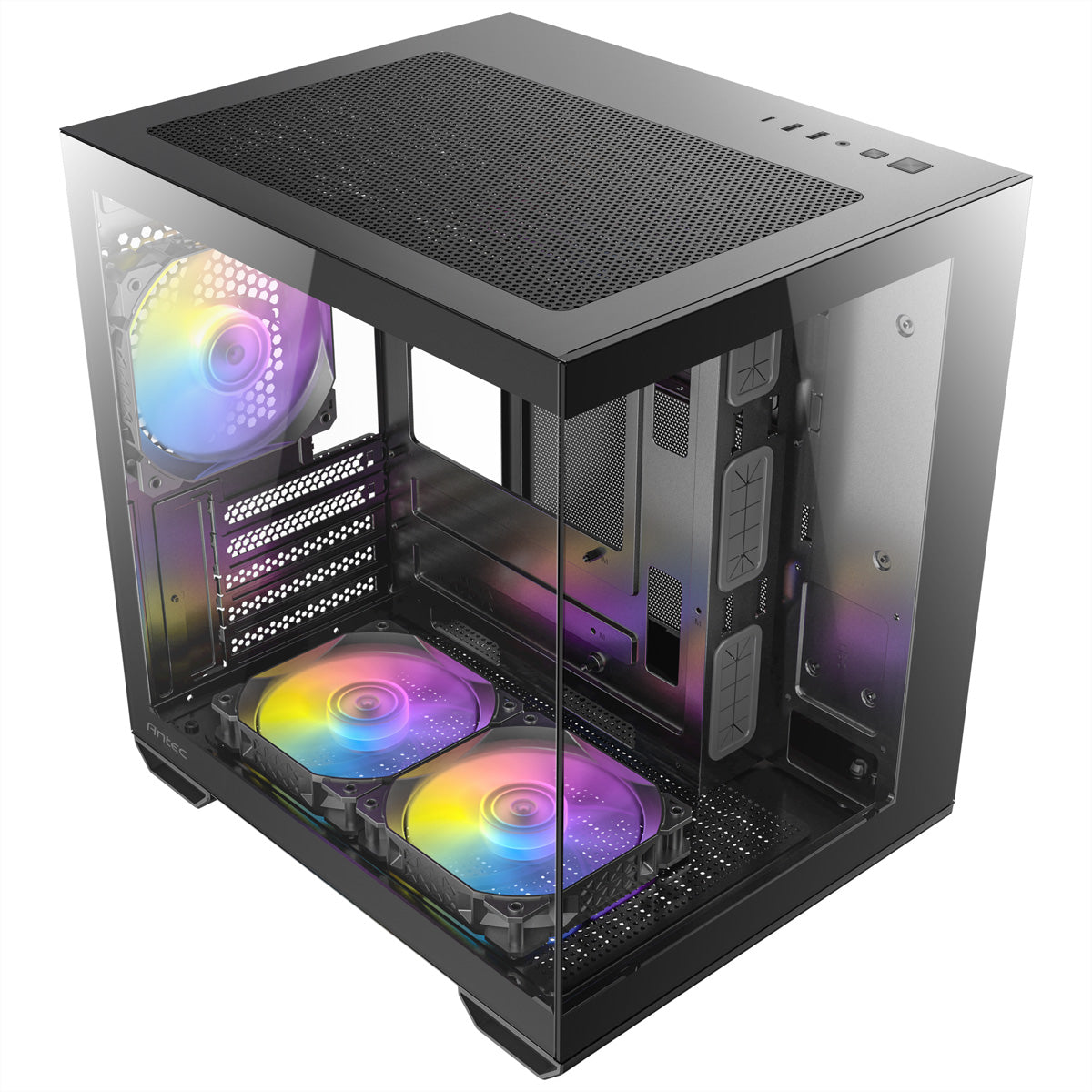 Antec CX60M – PC-Gehäuse (Mini Tower, micro-ATX) – Schwarz, 5 Erweiterungsslots, 3×2,5", 1×3,5", USB-C 10 Gbit