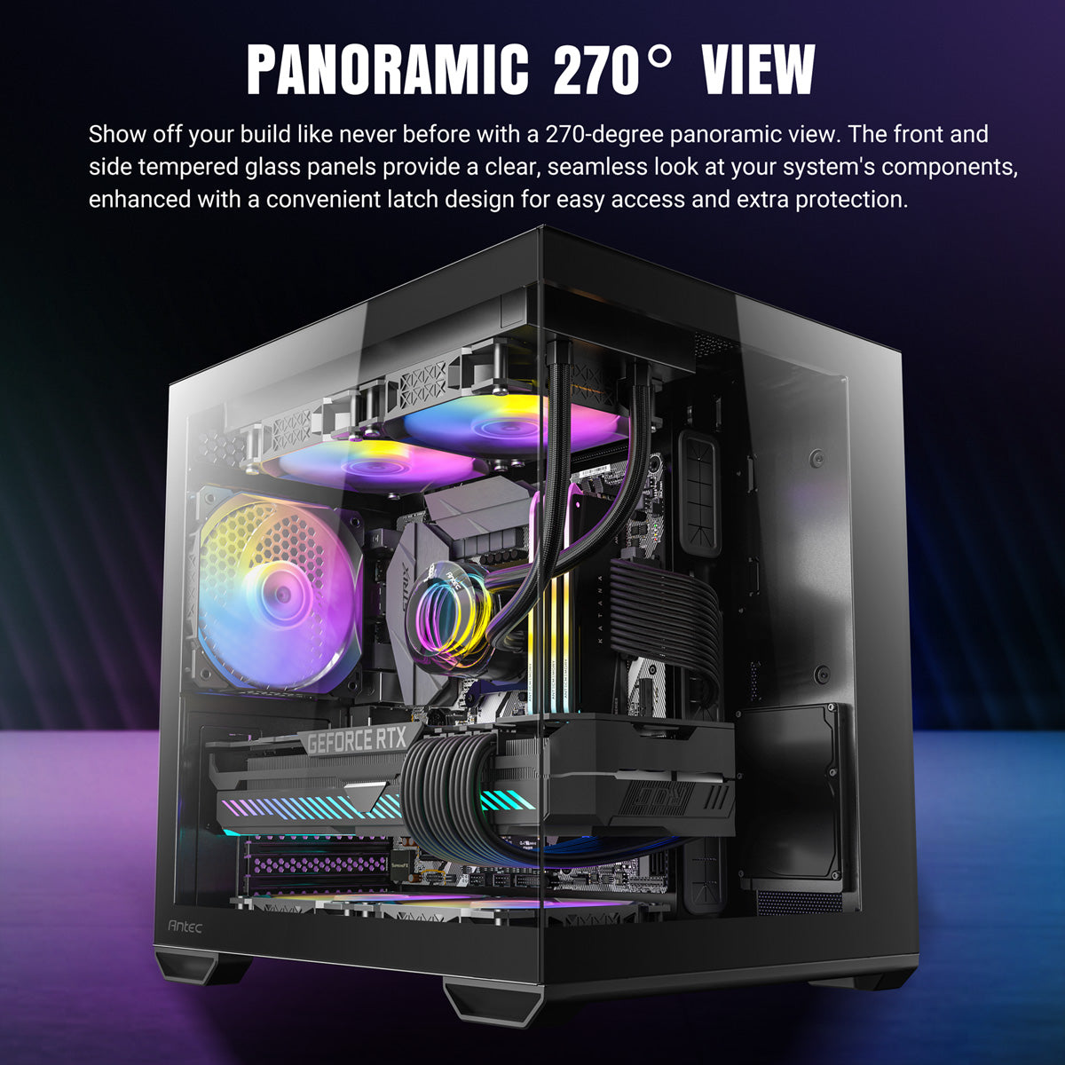 Antec CX60M – PC-Gehäuse (Mini Tower, micro-ATX) – Schwarz, 5 Erweiterungsslots, 3×2,5", 1×3,5", USB-C 10 Gbit