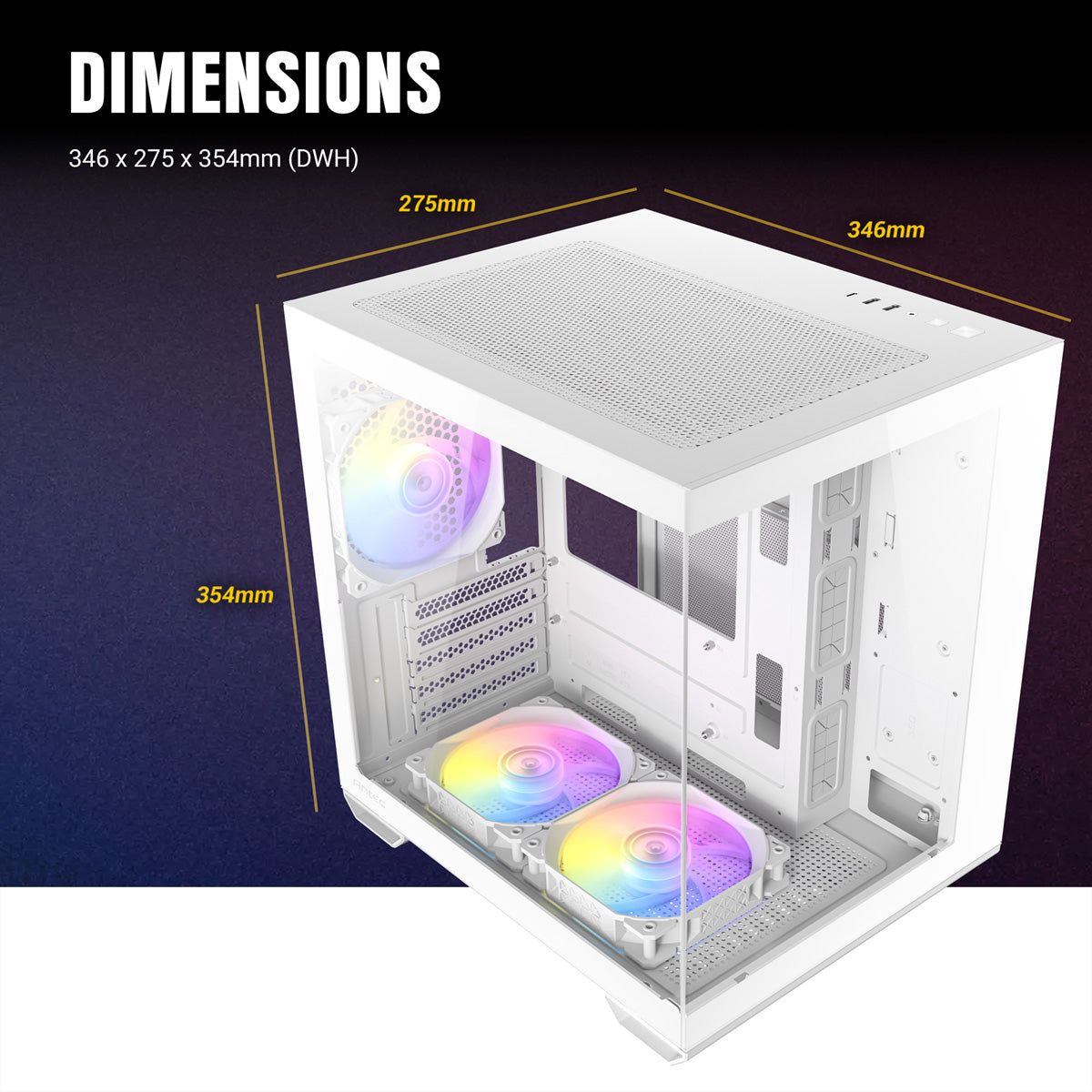 Antec CX60M – PC-Gehäuse (Mini Tower, micro-ATX) – Schwarz, 5 Erweiterungsslots, 3×2,5", 1×3,5", USB-C 10 Gbit