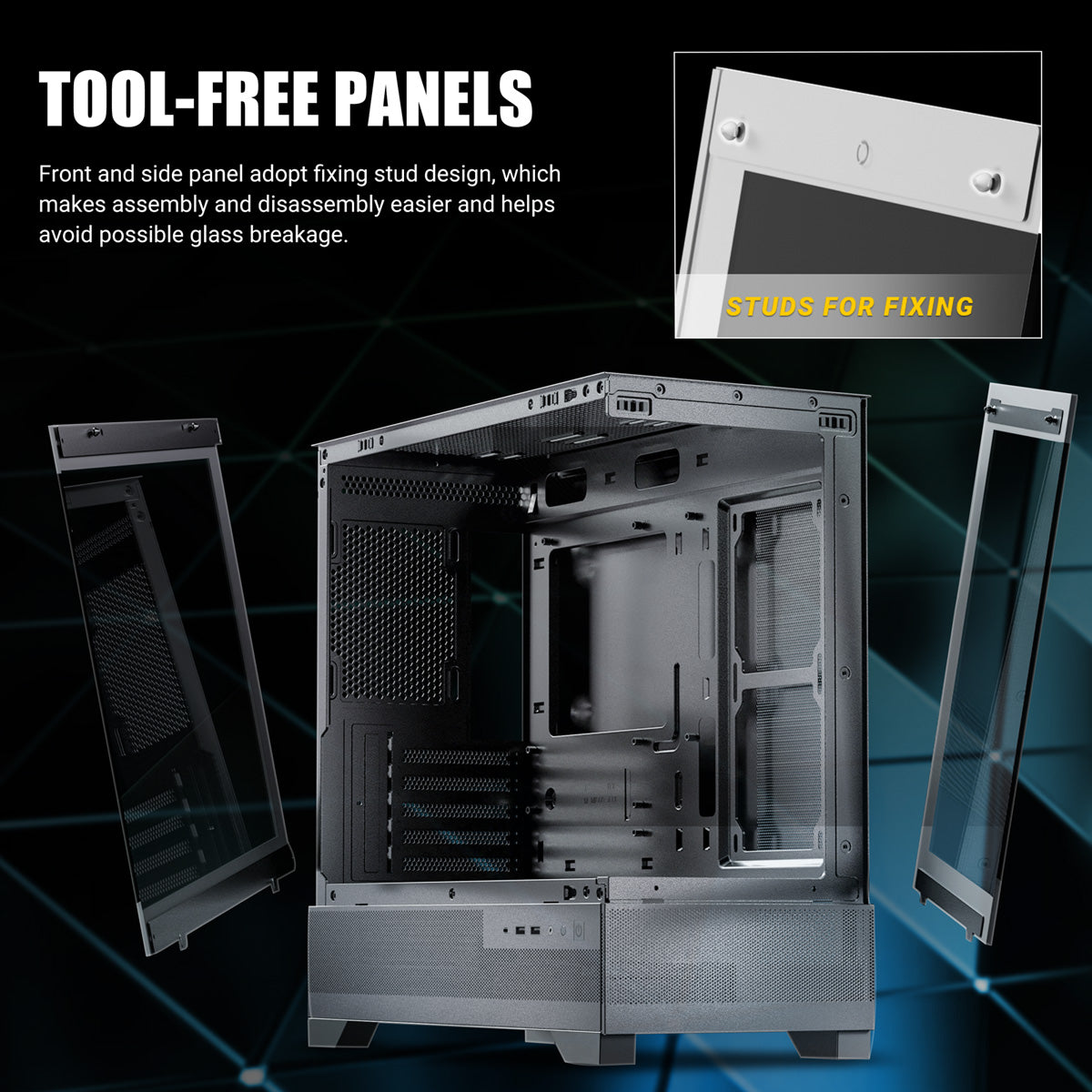 Antec CX500M ARGB Tower – Micro-ATX, gehärtetes Glas, 3x 120 mm ARGB Lüfter, USB-C 3,2 Gen 2