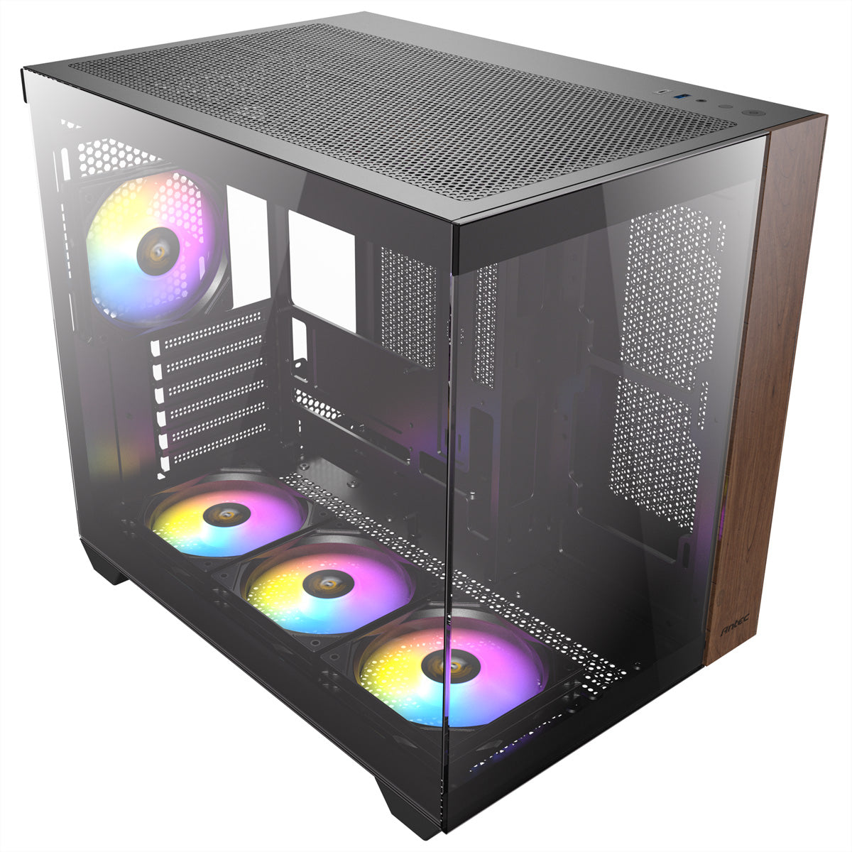 Antec CX800 – PC-Gehäuse – Midi Tower, ATX, Schwarz/Holz, Seitenfenster, 3×120 mm Lüfter, 2×3,5"+2×2,5"