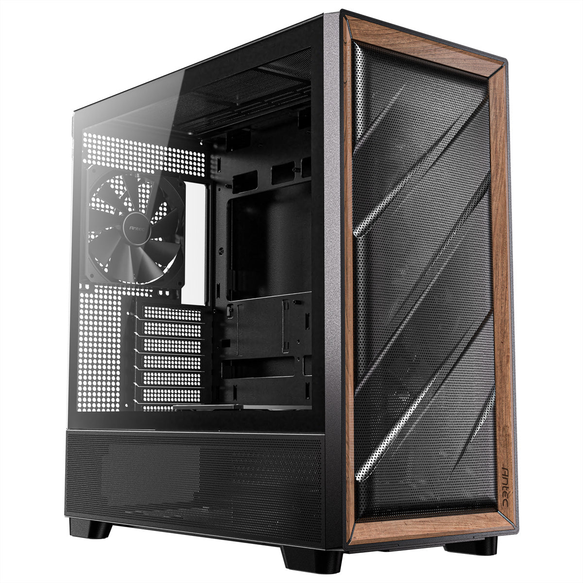 Antec FLUX – PC-Gehäuse – Midi-Tower ATX, Schwarz, Seitenfenster, 5× Lüfter, 360/420 mm Radiatorunterstützung
