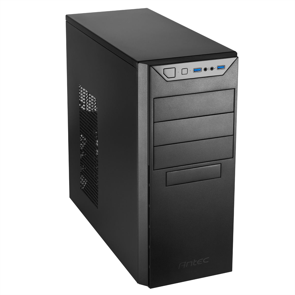 Antec VSK 4000B-U3/U2 – PC-Gehäuse – ATX/mATX Midi-Tower, Schwarz, 2×USB 3.0, 7×Erweiterungsslots, 5×3,5"