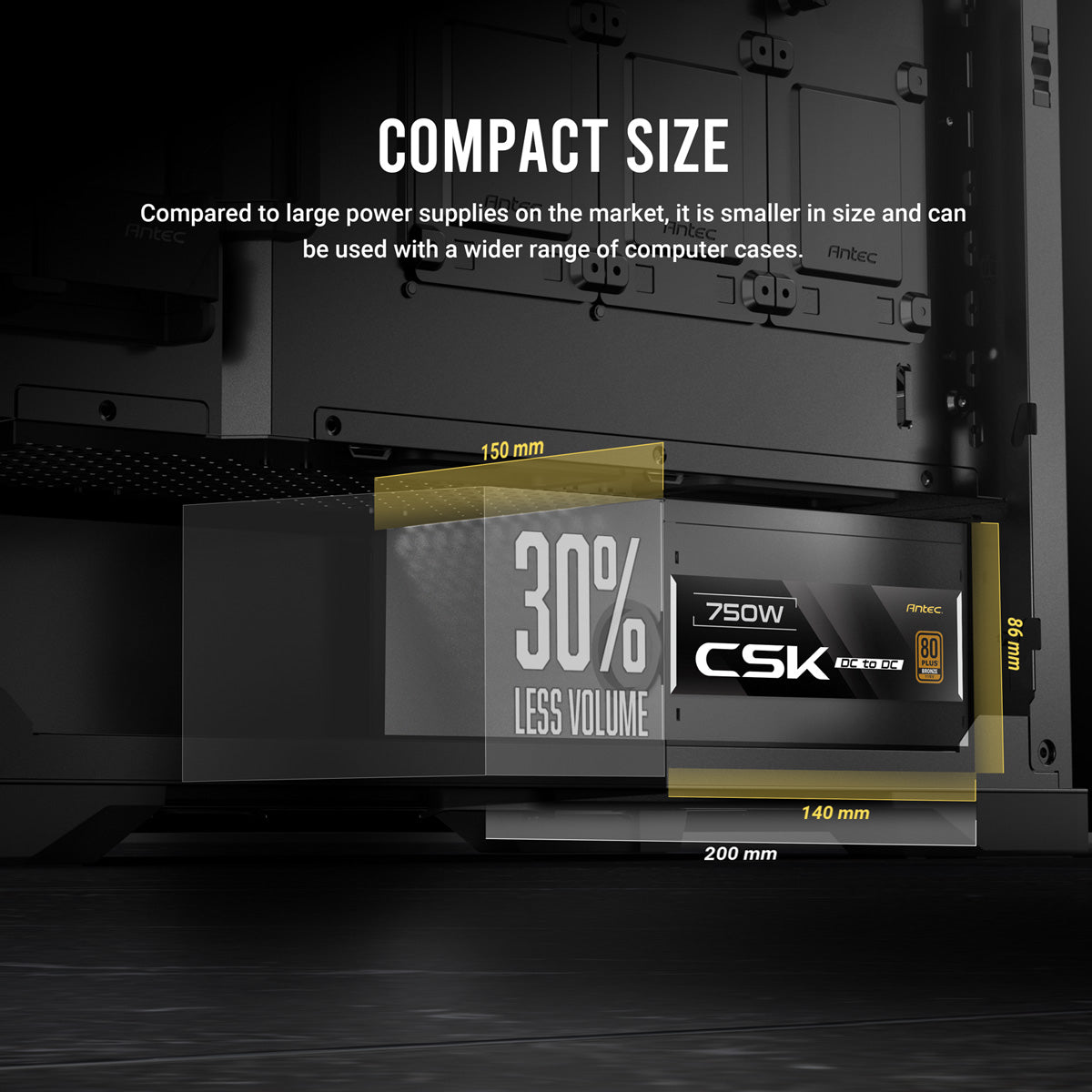 Antec CSK750DC EC ATX Netzteil 750 W 80 PLUS Bronze – nicht modular, ATX 2.52 – PCIe 5.1 kompatibel
