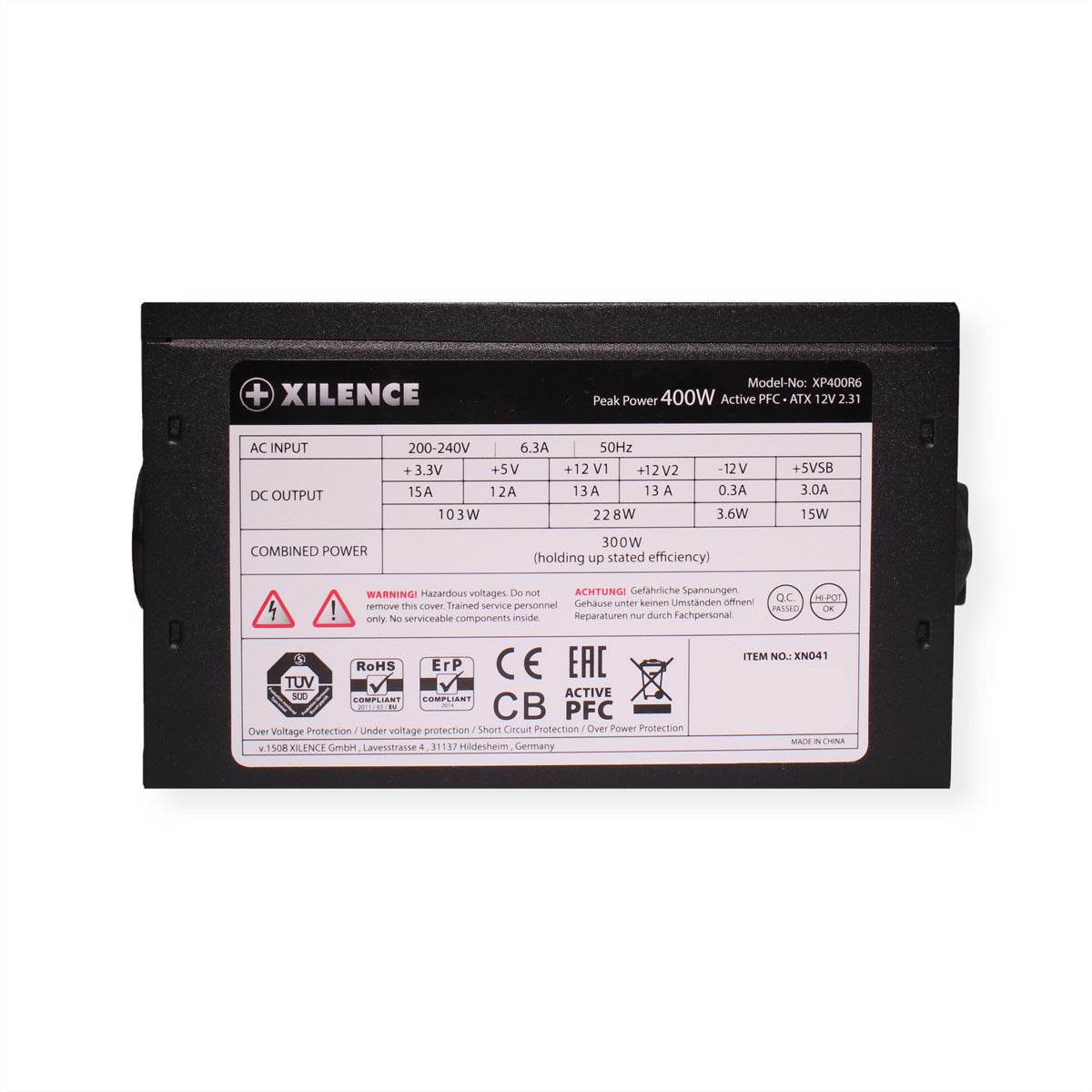 Xilence Performance C XP400R6 ATX-Netzteil 250 W – Nicht-modular, ATX 2.31