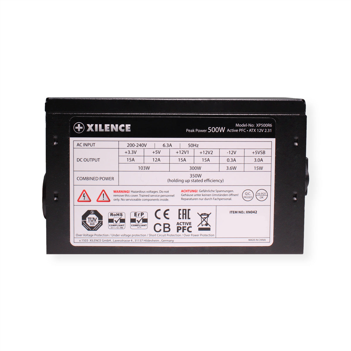 Xilence Performance C XP500R6 ATX-Netzteil 300 W – nicht-modular, ATX 2.3.1