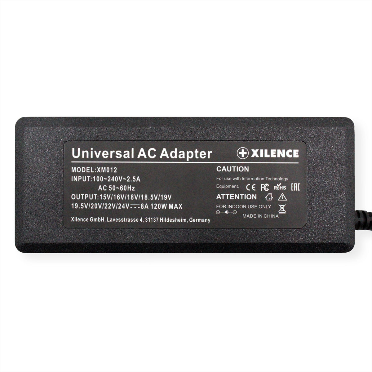 Xilence XM012 Notebook-Netzteil 120 W – 11 Adapter, 100–240 V, OVP/OCP/OTP/SCP – für Notebooks
