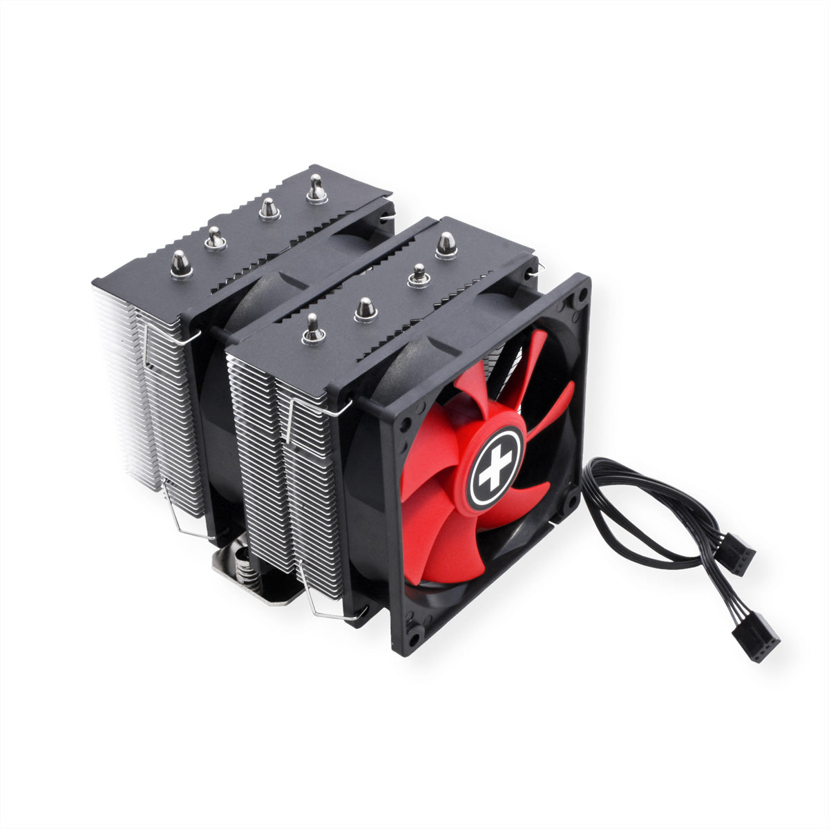 Xilence M504D – CPU-Kühler – 2×92 mm PWM, 4 Heatpipes, 180 W, für AM5, AM4, LGA 1700 und andere, Schwarz/Rot