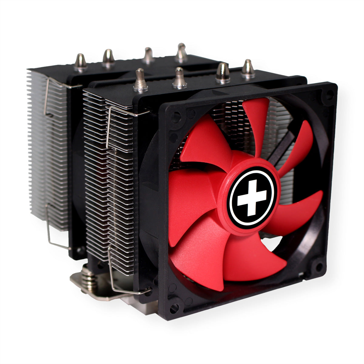 Xilence M504D – CPU-Kühler – 2×92 mm PWM, 4 Heatpipes, 180 W, für AM5, AM4, LGA 1700 und andere, Schwarz/Rot