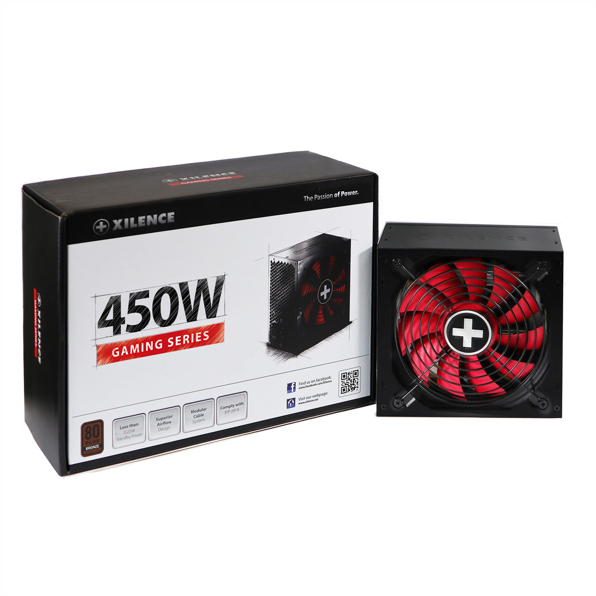 Xilence XP450R10 ATX-Netzteil 450 W 80 PLUS Bronze – nicht-modular, ATX 2.4