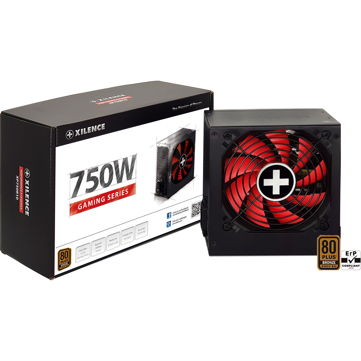 Xilence Gaming Serie XP750R10 ATX-Netzteil 750 W 80 PLUS Bronze – nicht modular, ATX 2.52
